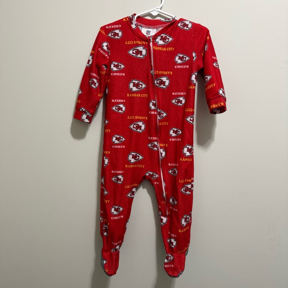 Kansas City Chiefs Children Zipper Footed Non Slip Sleeper Pajamas 18M